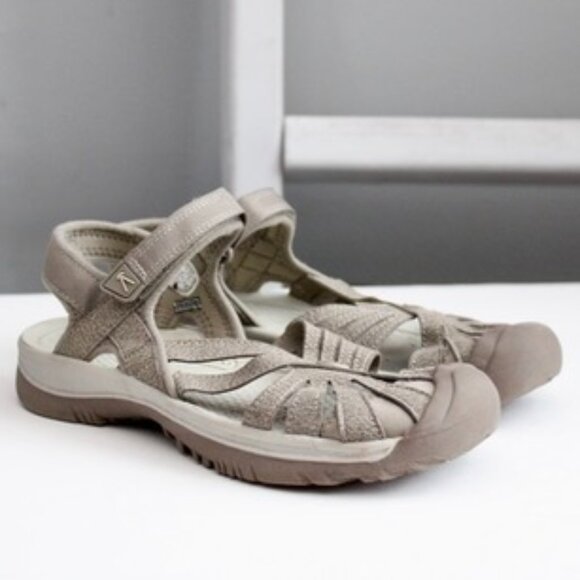 Keen Women's Brindle/Shitake Tan Rose Toe Bumper Adventure Sandals Size 7 - Picture 1 of 12